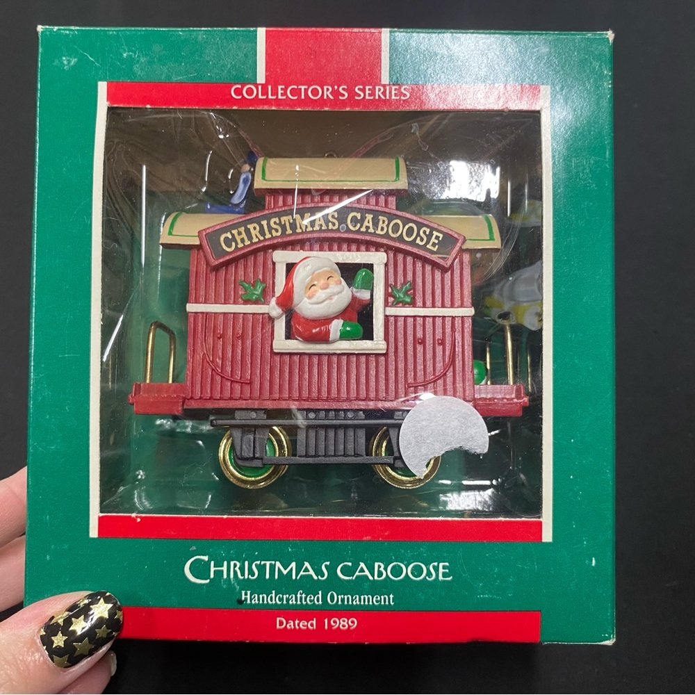 Christmas Caboose Santa train ornament 1989 vintage holiday keepsake bear